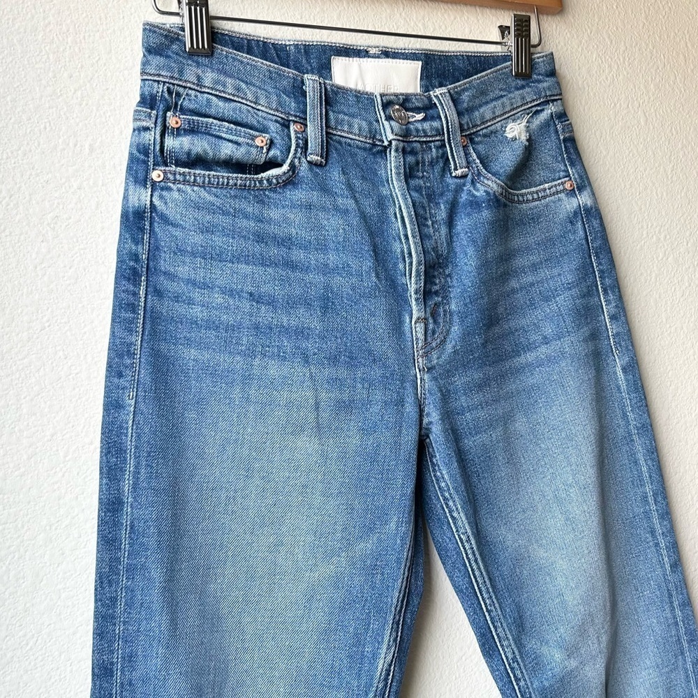 MOTHER Superior Blue The Tomcat Playing With Scissors Ankle Straight Jeans Sz 24 - Picture 5 of 16